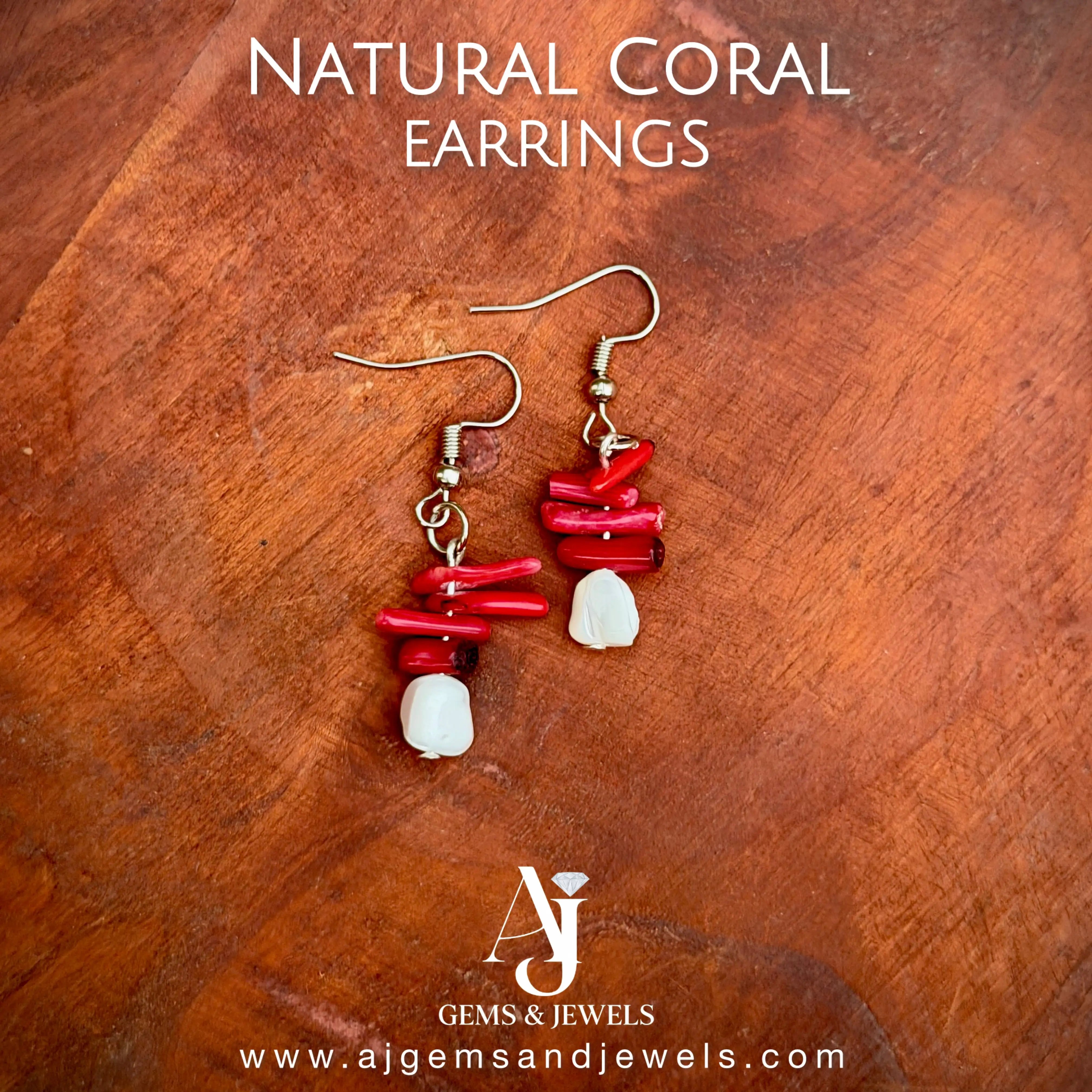 Natural Coral Earrings
