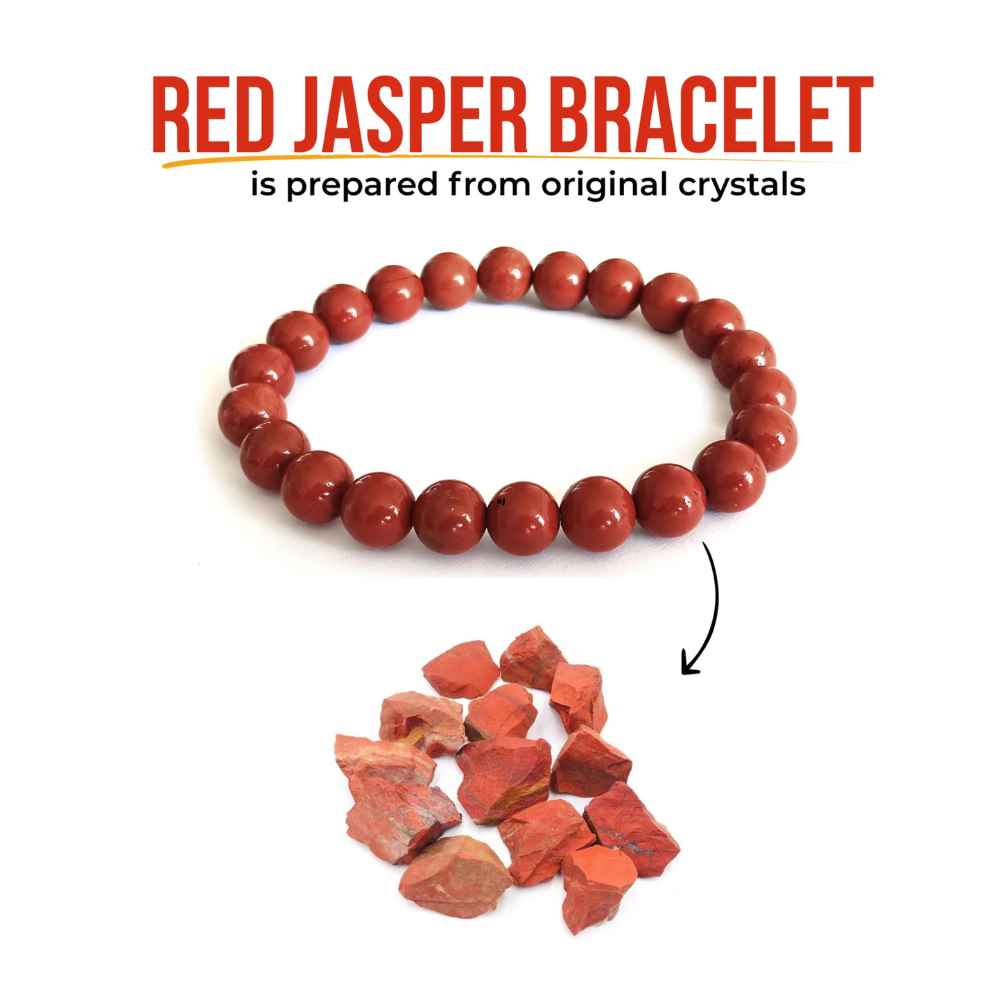 Natural Red Jasper Bracelet – Strength, Focus & Fatigue Reduction