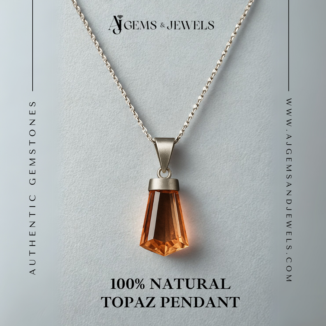 Natural Topaz Pendant – For Stress Relief, Healing & Abundance