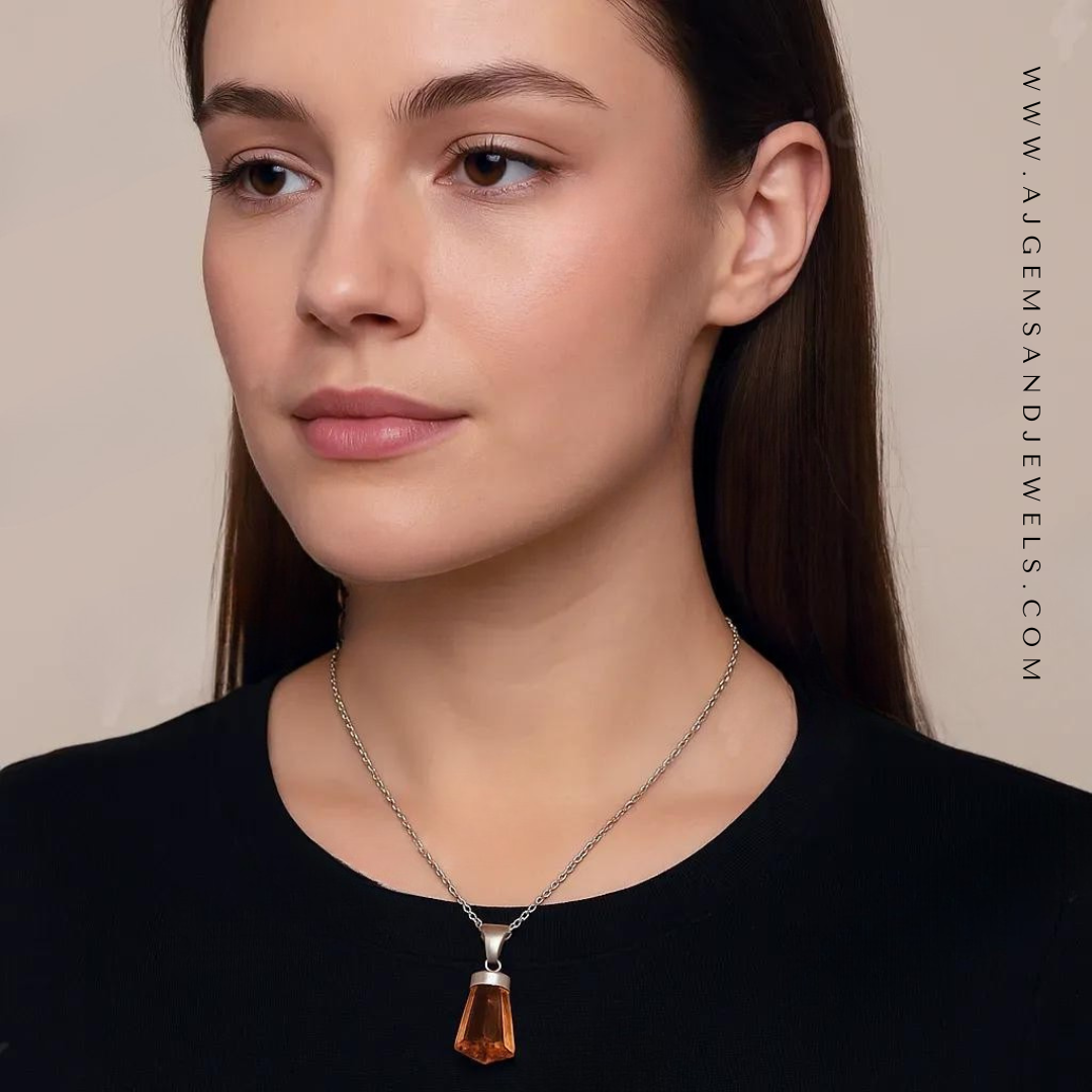 Natural Topaz Pendant – For Stress Relief, Healing & Abundance