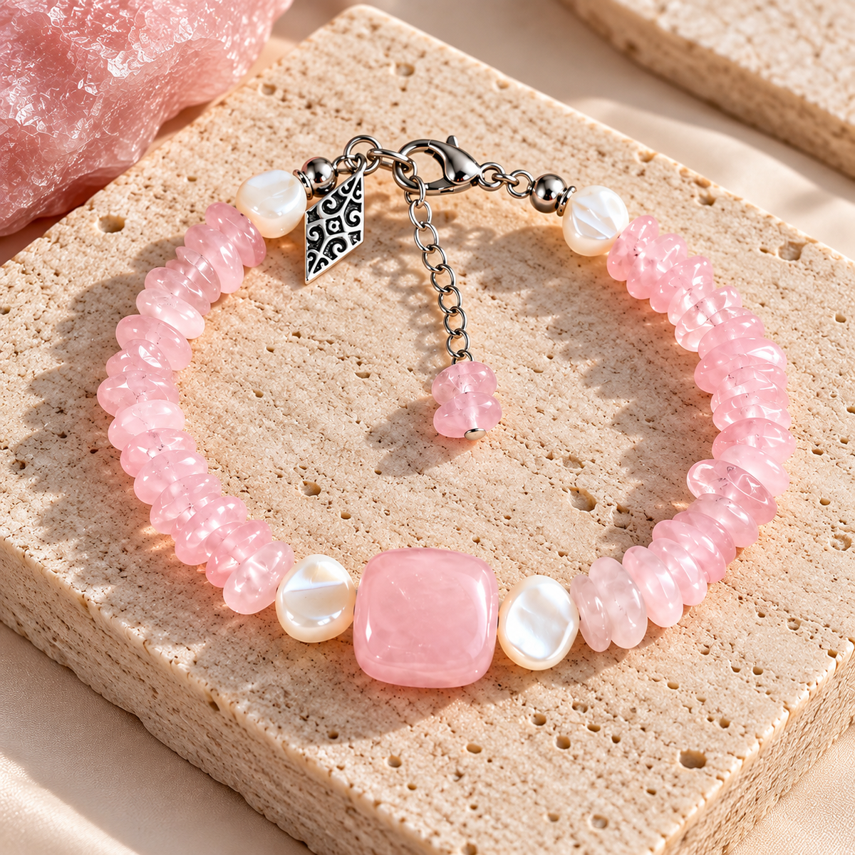 Natural Rose Quartz Bracelet