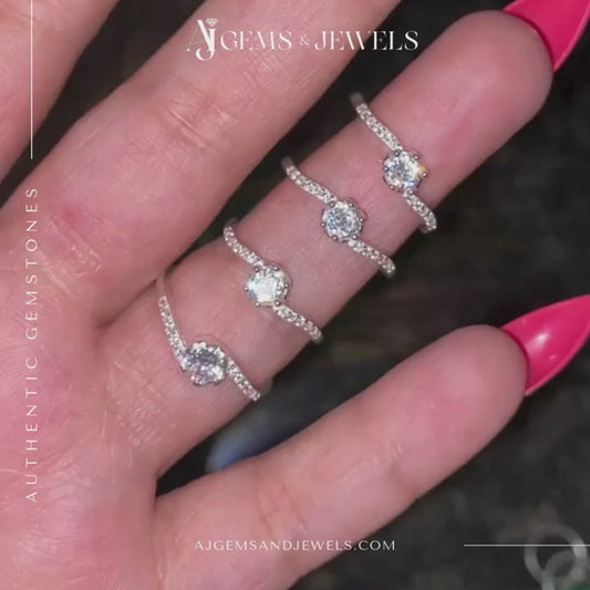 Moissanite Diamond Ring, made with pure 925 sterling silver