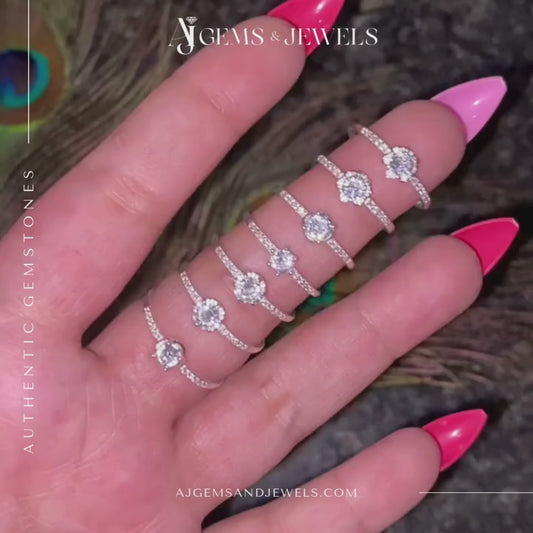 Moissanite Diamond Ring, made with pure 925 sterling silver