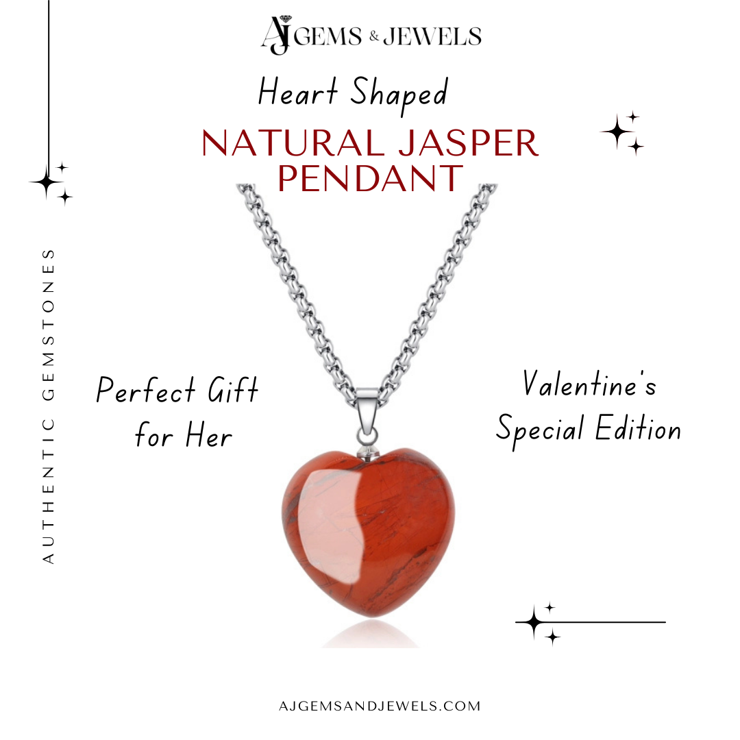 Natural Heart-Shaped Jasper Pendant