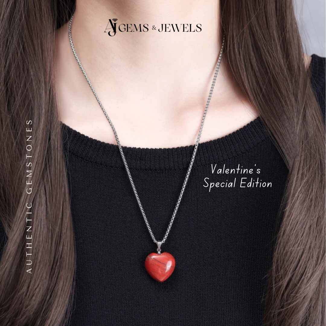 Natural Heart-Shaped Jasper Pendant