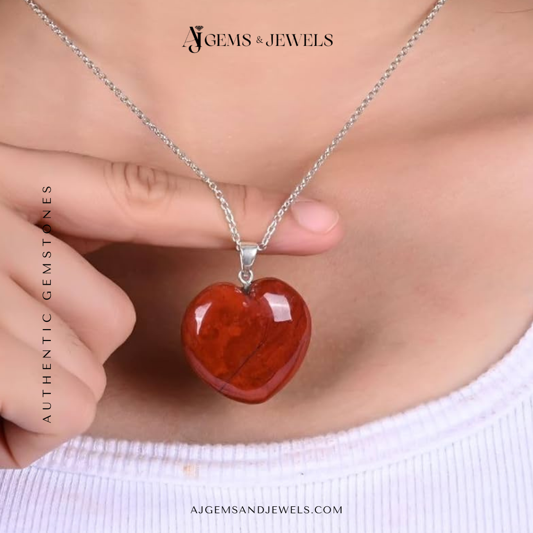Natural Heart-Shaped Jasper Pendant