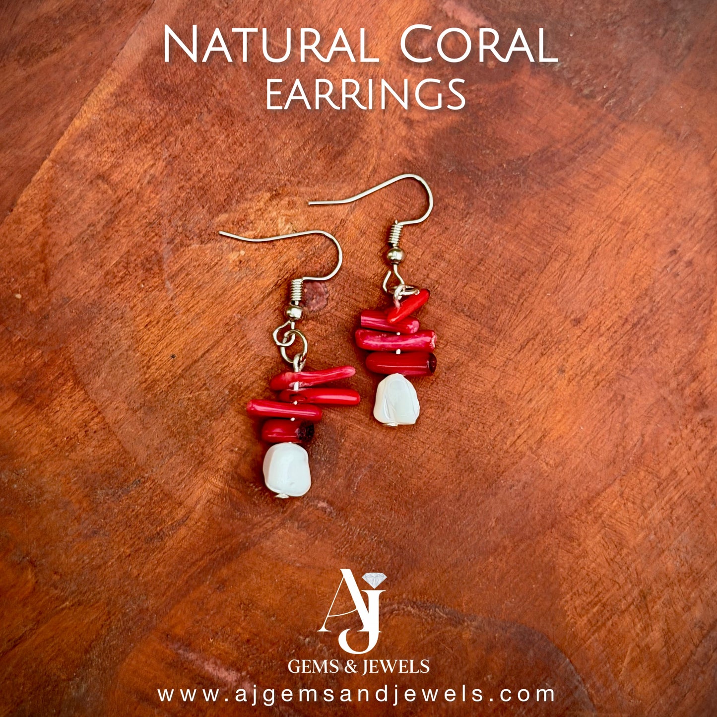 Natural Coral Earrings