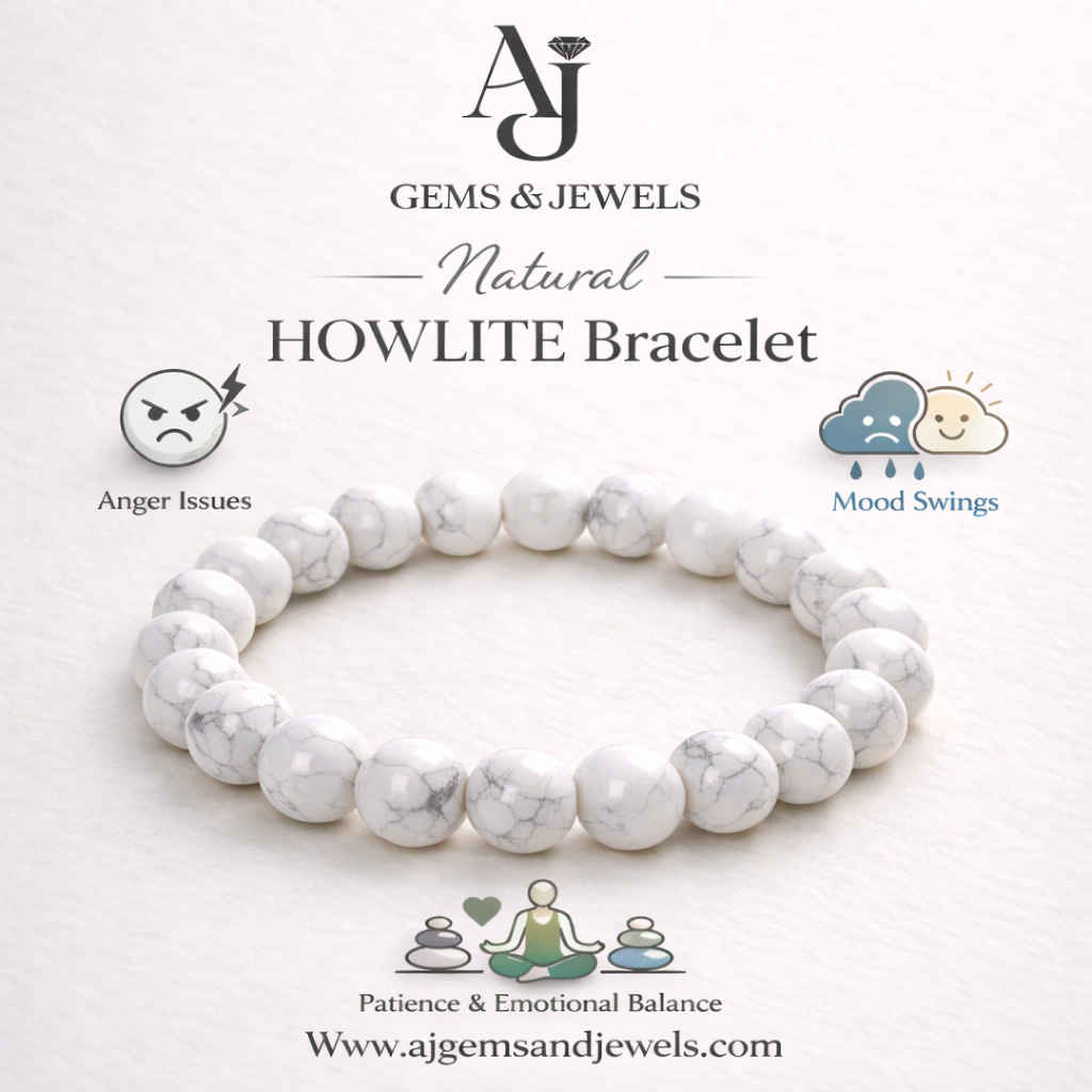 Natural Howlite Bracelet – Calm Anger & Control Mood Swings