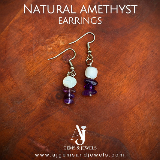 Natural Amethyst Earrings