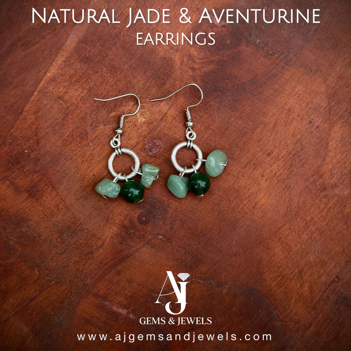 Natural Jade & Aventurine Earrings