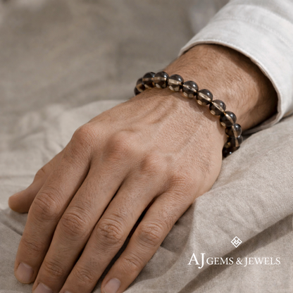 Natural Smoky Quartz Bracelet – Grounding, Protection & Calm Energy