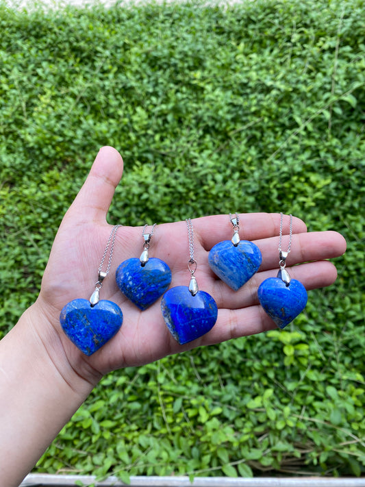 Real Lapis Lazuli Pendant – Heart-Shaped Healing Stone