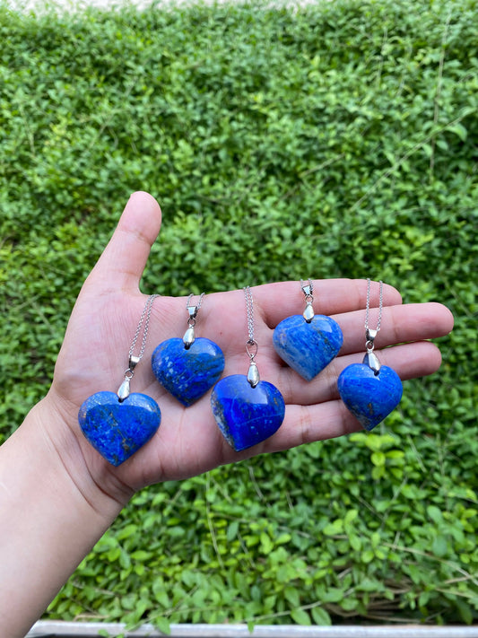 Real Lapis Lazuli Pendant – Heart-Shaped Healing Stone