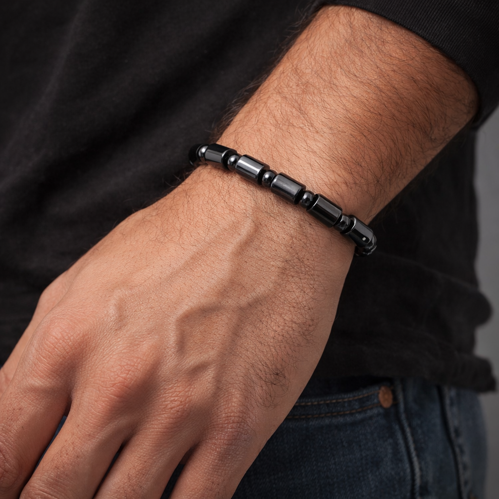Natural Hematite Stone Bracelet – Willpower, Courage & Stability