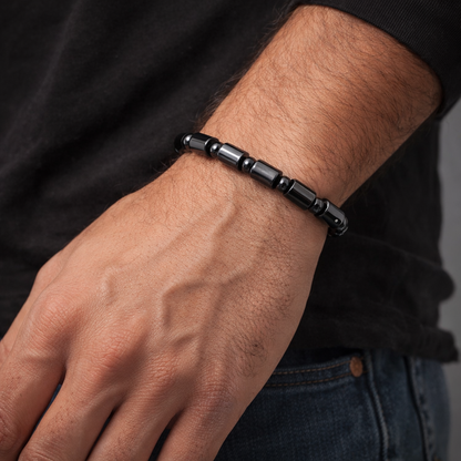 Natural Hematite Stone Bracelet – Willpower, Courage & Stability