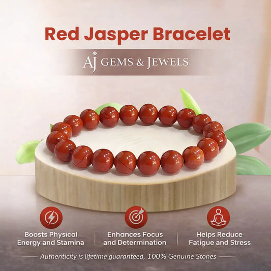 Natural Red Jasper Bracelet – Strength, Focus & Fatigue Reduction