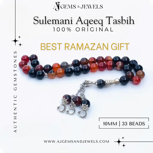Natural Sulemani Aqeeq Tasbih