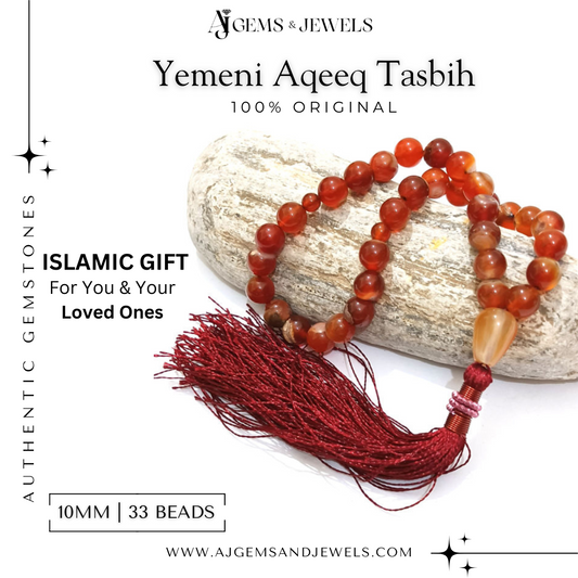 Natural Yemeni Aqeeq Tasbih