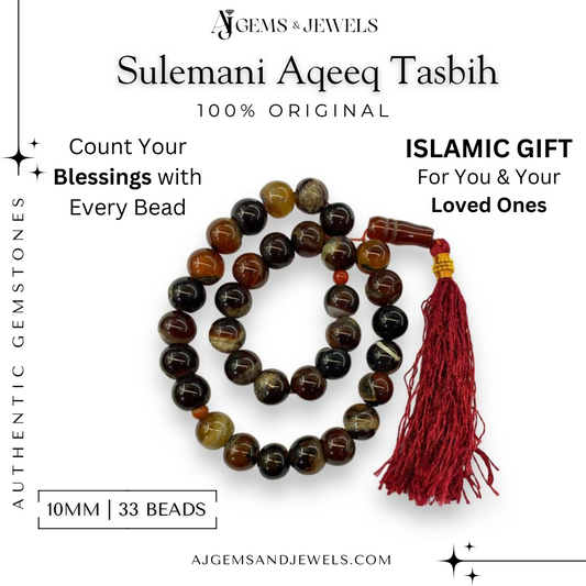 Natural Sulemani Aqeeq Tasbih